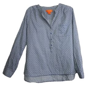 Joe Fresh v-neck long sleeve blouse women's size L